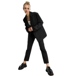 COLLUSION Oversized Black 2 Button Blazer Padded Shoulders Size 14